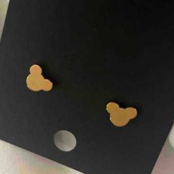 Gold Mickey Mouse Stud Earrings - Picture 3 of 3